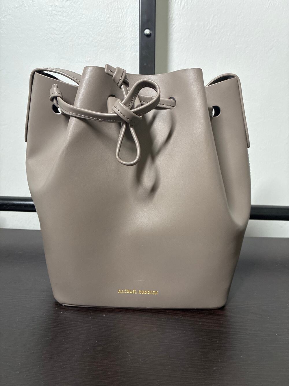 Rachael Ruddick Beach Bucket Gray Drawstring Everyday Classic Shoulder Bag